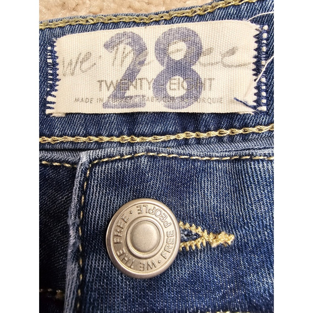 Free People Just Float On Flare Jeans Blue Medium Wash Denim Bell Bottoms 28 - Picture 4 of 7